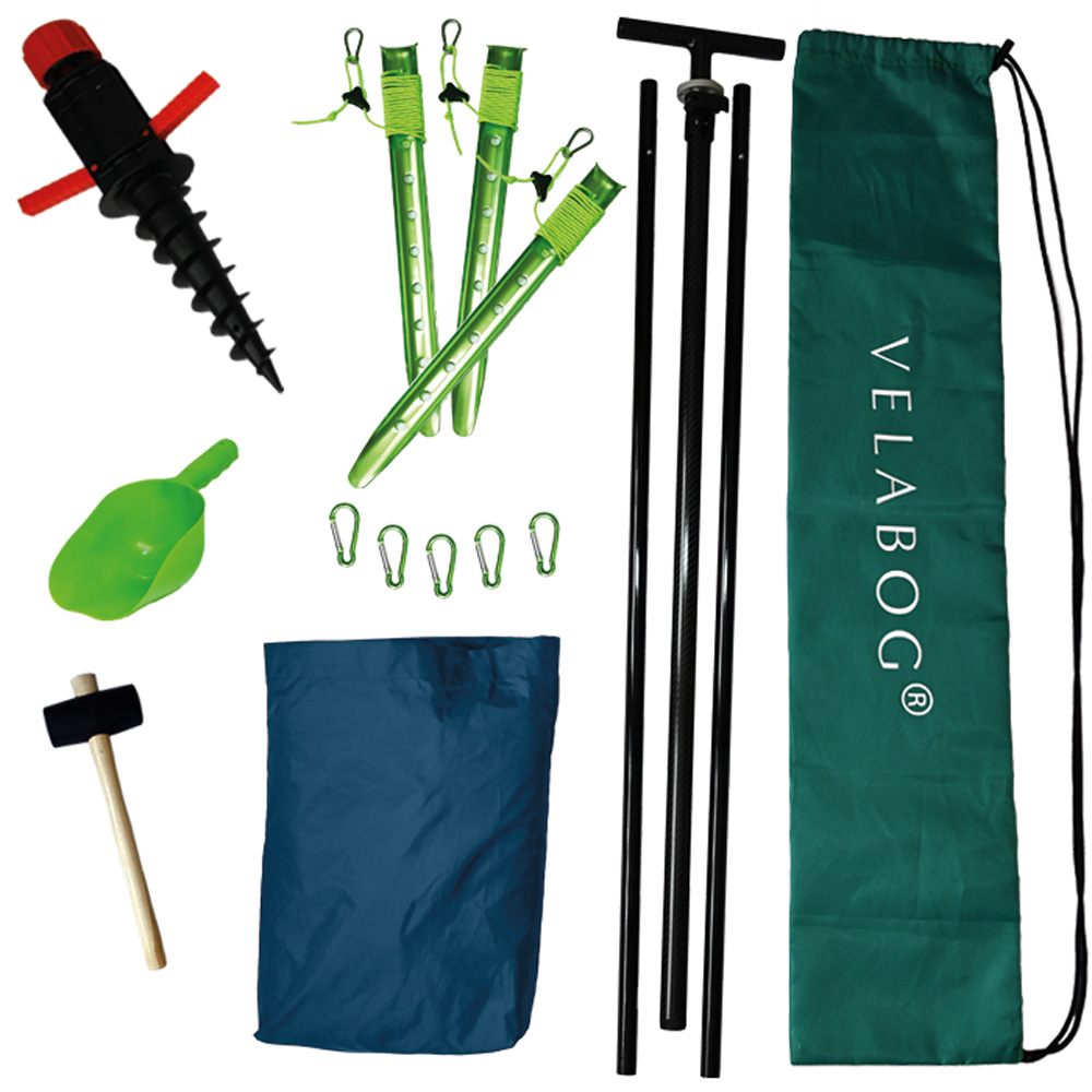 Set vela da sole tenda spiaggia Velabog Breeze GF. Fibra di carbonio, blu. Fornitura.